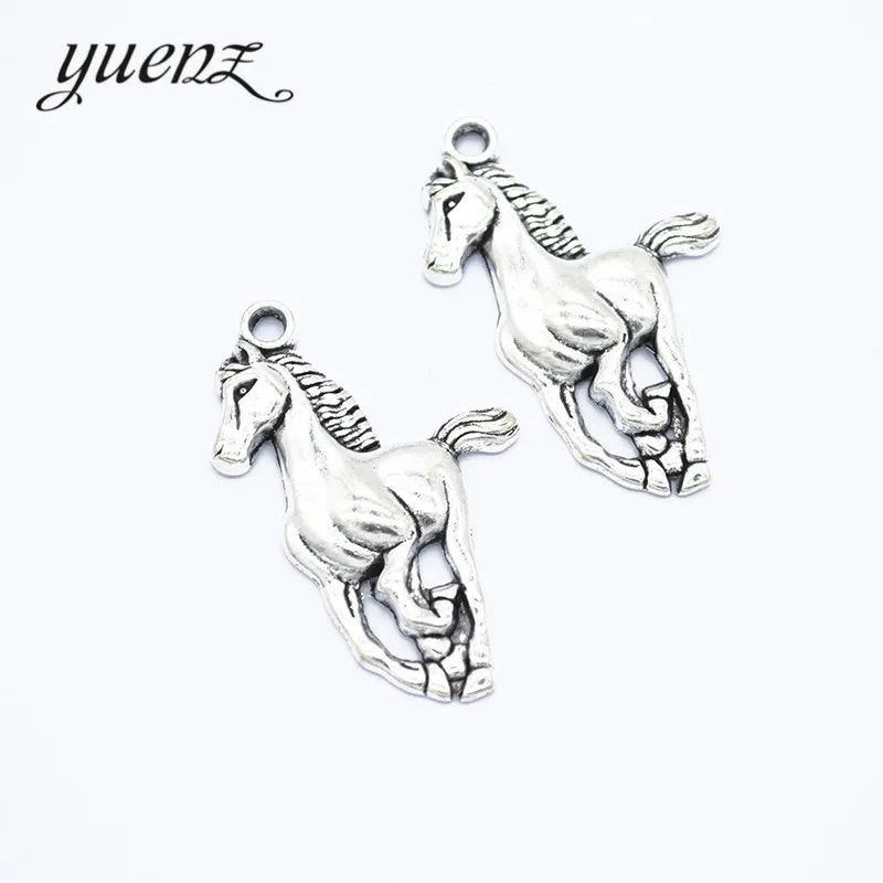 

YuenZ 4 pcs Antique silver color Horse Charms Metal Pendant Diy Charms Bracelet Necklace Jewelry Making 40*27mm D9242