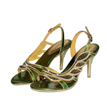 Summer Large Size Women's New Noble Green Sandals Hand-studded Stiletto Sandals Leaf Pattern Luxury High Heels 8CM
Summer Large Size Women's New Noble Green Sandals Hand-studded Stiletto Sandals Leaf Pattern Luxury High Heels 8CM