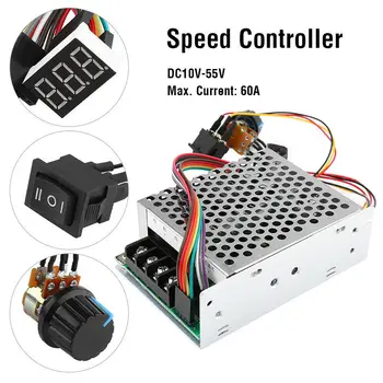 PWM speed controller DC motor Digital display 0~100% adjustable drive module Input MAX60A 12V 24V 10V-55V with case
PWM speed controller DC motor Digital display 0~100% adjustable drive module Input MAX60A 12V 24V 10V-55V with case
