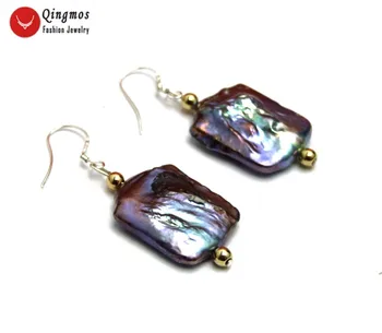 Qingmos Natural Black Pearl Earrings for Women with 16*25mm Rectangle Freshwater Dangle Pearl Earring Silver Jewelry Arete ea722
Qingmos Natural Black Pearl Earrings for Women with 16*25mm Rectangle Freshwater Dangle Pearl Earring Silver Jewelry Arete ea722