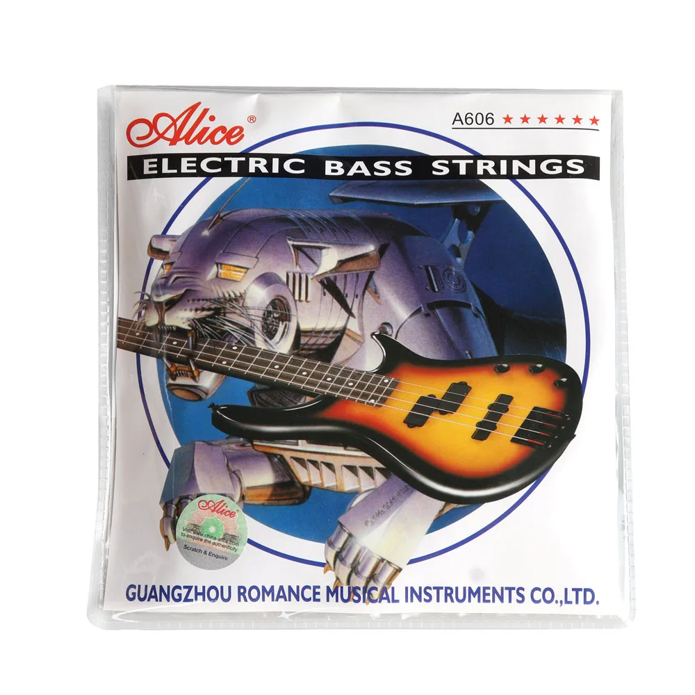 

Alice A606(4)-L Electric Bass Strings 4-string Set (045-105) Steel Core Nickel Alloy Wound for Bass Guitar Accessories
