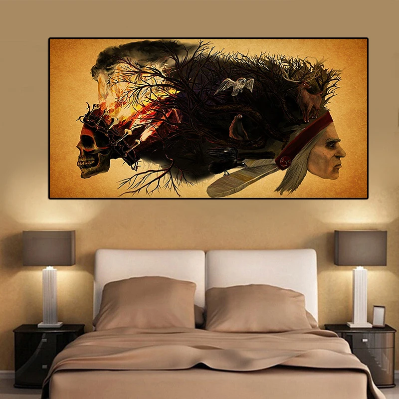 Skull Native Wolf Owl Deer Abstract Painting Posters and Prints Canvas Art Scandinavian Wall Picture for Living Room
Skull Native Wolf Owl Deer Abstract Painting Posters and Prints Canvas Art Scandinavian Wall Picture for Living Room