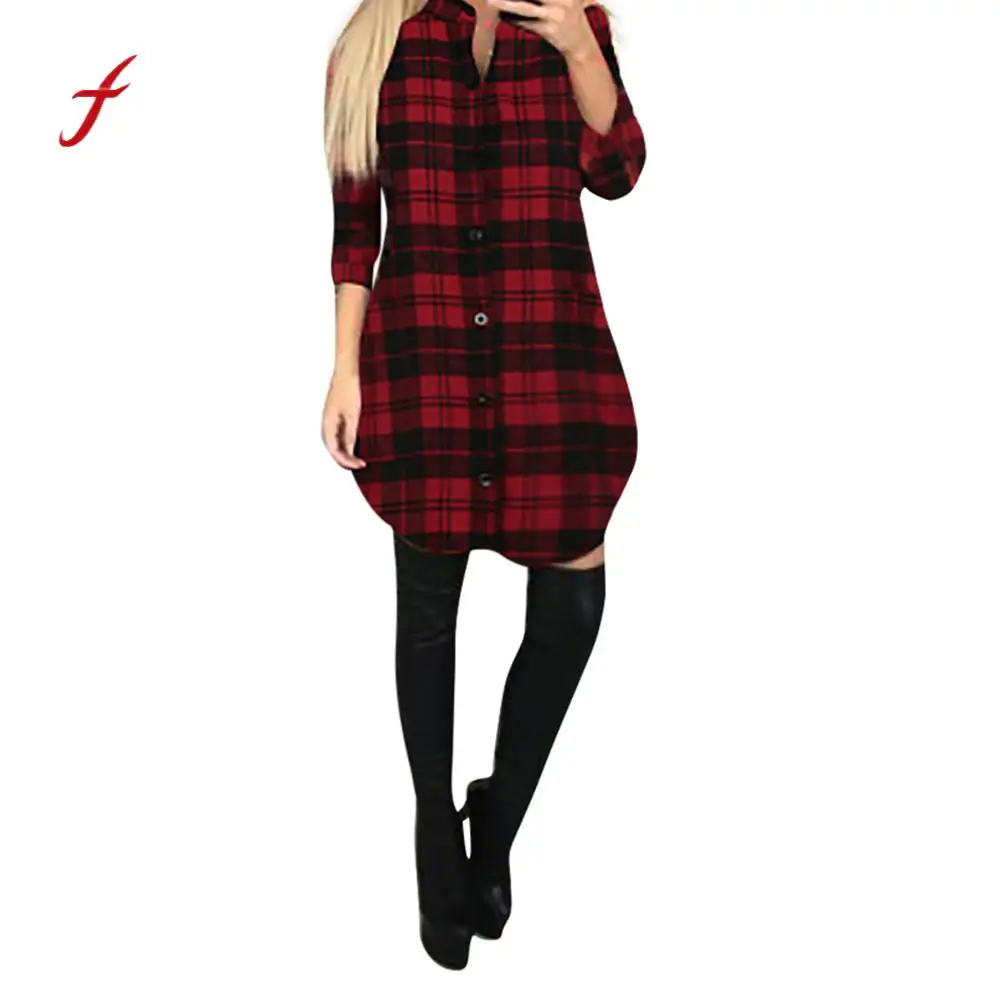 Plaid Lattice Shirt Women Ladies Turn Down Collar Long Sleeve Long Shirt Vestidos Long Tops Female Chemisier Femme Women Blouses
Plaid Lattice Shirt Women Ladies Turn Down Collar Long Sleeve Long Shirt Vestidos Long Tops Female Chemisier Femme Women Blouses