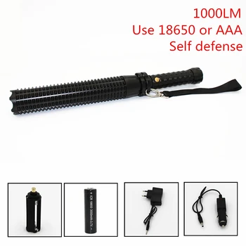 Powerful Retractable 4W Q5 LED 1000LM Flashlight Tactical Torch Baton Self defense Lamp 18650 / AAA Battery Car AC Charger
Powerful Retractable 4W Q5 LED 1000LM Flashlight Tactical Torch Baton Self defense Lamp 18650 / AAA Battery Car AC Charger
