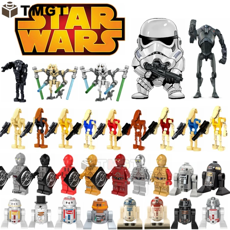 Single Battle Droid C-3PO Protocol Droid R4-P17 R2-D2 R4-90 C1-10P Building Blocks Toys For Children
Single Battle Droid C-3PO Protocol Droid R4-P17 R2-D2 R4-90 C1-10P Building Blocks Toys For Children