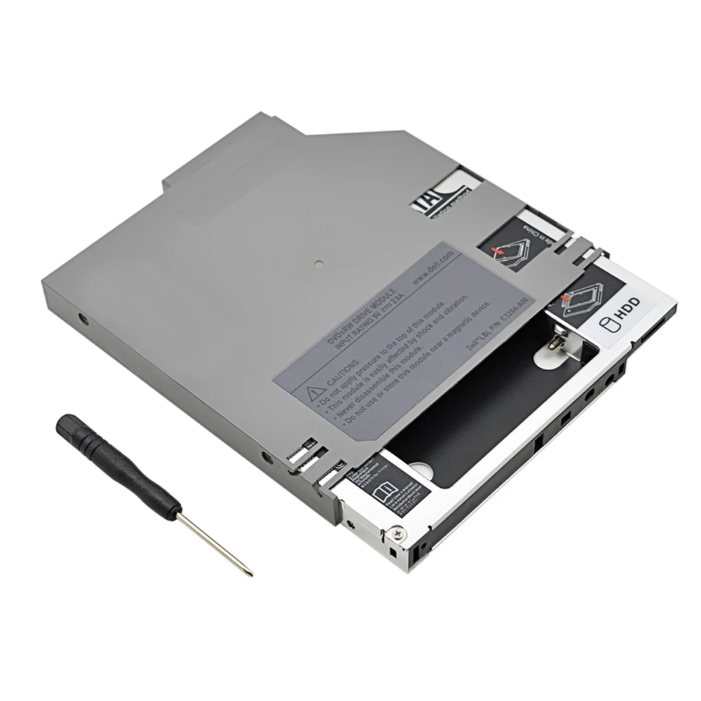 CHIPAL 2nd HDD Caddy IDE to SATA 12.7mm 2.5" SATA 3.0 SSD HDD Case Enclosure for Dell D600 D610 D620 D630 D810 D820 D830 ODD
CHIPAL 2nd HDD Caddy IDE to SATA 12.7mm 2.5" SATA 3.0 SSD HDD Case Enclosure for Dell D600 D610 D620 D630 D810 D820 D830 ODD