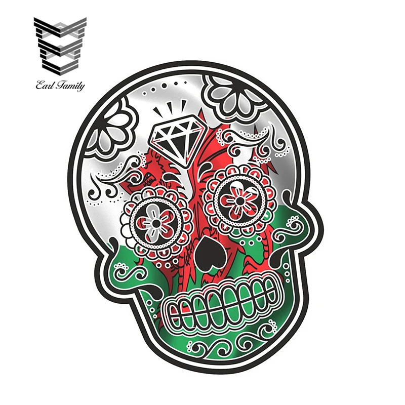 EARLFAMILY 13cm X 10.7cm Mexican Day of-the Dead Sugar Skull with Wales Welsh Cymru Flag Motif External Vinyl Car Stickers
EARLFAMILY 13cm X 10.7cm Mexican Day of-the Dead Sugar Skull with Wales Welsh Cymru Flag Motif External Vinyl Car Stickers