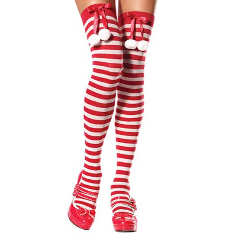 Shemales in striped christmas stockings