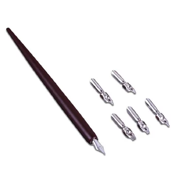 High quality VINTAGE Fountain pen ink pen Dip one wood holder 6 metal Nibs Set Vulpen tationery quill pen 03845
High quality VINTAGE Fountain pen ink pen Dip one wood holder 6 metal Nibs Set Vulpen tationery quill pen 03845