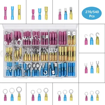 270 PCS Heat Shrink Wire Connector Kit Electrical Insulated Crimp Ring Butt Spade Waterproof Marine Automotive Terminals
270 PCS Heat Shrink Wire Connector Kit Electrical Insulated Crimp Ring Butt Spade Waterproof Marine Automotive Terminals