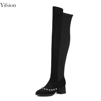 Olomm New Women Winter Over The Knee Boots Square Heels Boots Sexy Rivets Pointed Toe Black Office Shoes Women US Size 3-16
Olomm New Women Winter Over The Knee Boots Square Heels Boots Sexy Rivets Pointed Toe Black Office Shoes Women US Size 3-16