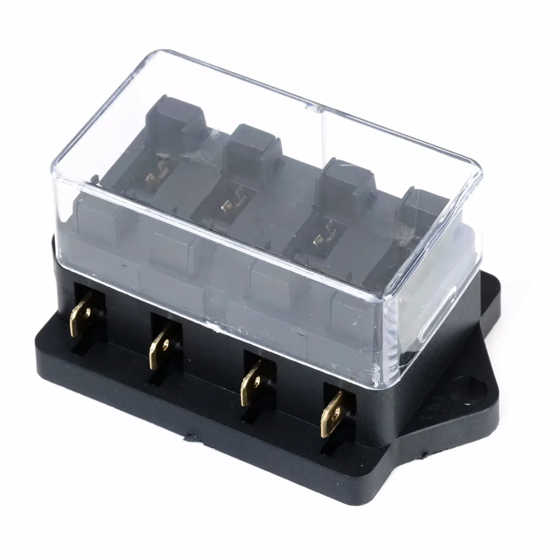 4 Way Car Auto Vehicle Circuit Standard ATC Automotive Blade Fuse Box Block Holder for Car Boat Marine Trike
4 Way Car Auto Vehicle Circuit Standard ATC Automotive Blade Fuse Box Block Holder for Car Boat Marine Trike