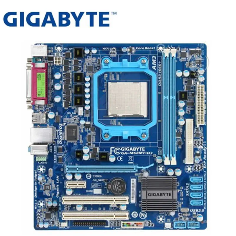 

GIGABYTE GA-M68MT-D3 Desktop Motherboard 630A Socket AM3 For Phenom II/Athlon II DDR3 8G Used M68MT-S2