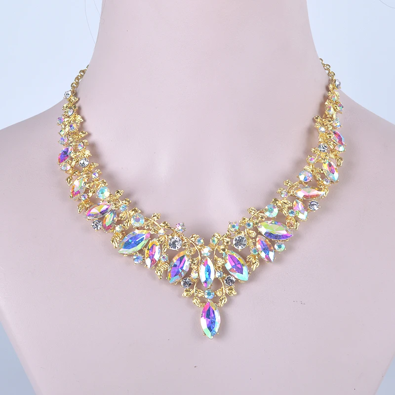 Fashion Crystal Indian Necklace Earring Jewelry Sets For Women Brides Bridal Wedding Party Costume Jewellery Accessories 5 Mallzona HTB1ja eXvfsK1RjSszgq6yXzpXag Fashion Crystal Indian Necklace Earring Jewelry Sets For Women Brides Bridal Wedding Party Costume Jewellery Accessories Mallzona