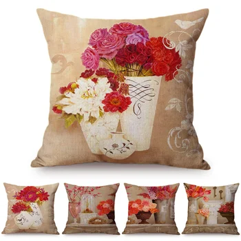 Nordic Vintage Style Chic Flowers Cushion Covers European Retro Noble Vase And Flowers Art Cushion Cover Beige Linen Pillow Case
Nordic Vintage Style Chic Flowers Cushion Covers European Retro Noble Vase And Flowers Art Cushion Cover Beige Linen Pillow Case