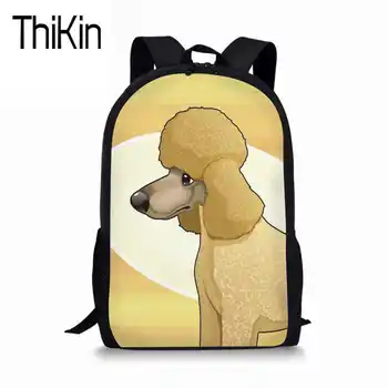 

THIKIN Poodle Schoolbag Print Satchel For Teenagers Girls Boys Women Fashion College Bookbag Female School Backpacks Cute Bags