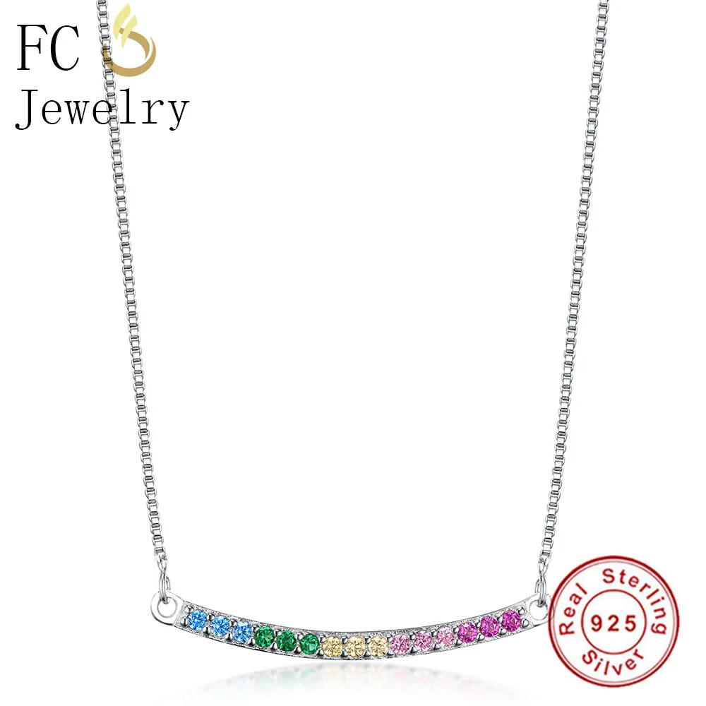 Solid 925 Sterling Silver Beautiful Pendant Necklace Rainbow Multi Color Cubic Zirconia CZ Crystal Xmas For Women Trendy Gifts
Solid 925 Sterling Silver Beautiful Pendant Necklace Rainbow Multi Color Cubic Zirconia CZ Crystal Xmas For Women Trendy Gifts