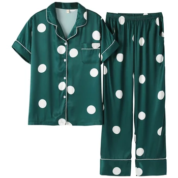 Hot Sale 2019 Summer New Women Short Sleeve Leaf Pajamas Set Loose Rayon Silky Pajama Suit Sleepwear Nightwear
Hot Sale 2019 Summer New Women Short Sleeve Leaf Pajamas Set Loose Rayon Silky Pajama Suit Sleepwear Nightwear