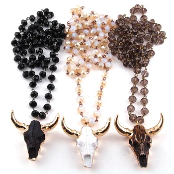 Fashion Bohemian Jewelry 5*8 Crystal Rosary Chain Link Crystal 3 Color Horn Pendant Necklace For Women Ethnic Necklace
Fashion Bohemian Jewelry 5*8 Crystal Rosary Chain Link Crystal 3 Color Horn Pendant Necklace For Women Ethnic Necklace