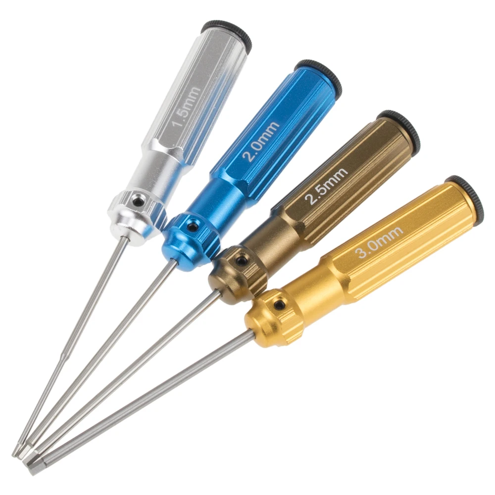 4pcs/set Hex Screwdriver 1.5 2.0 2.5 3.0mm Alloy Steel Hexagon Screwdriver Set Allen Driver For RC Helicopter Car Driver Wrench
4pcs/set Hex Screwdriver 1.5 2.0 2.5 3.0mm Alloy Steel Hexagon Screwdriver Set Allen Driver For RC Helicopter Car Driver Wrench
