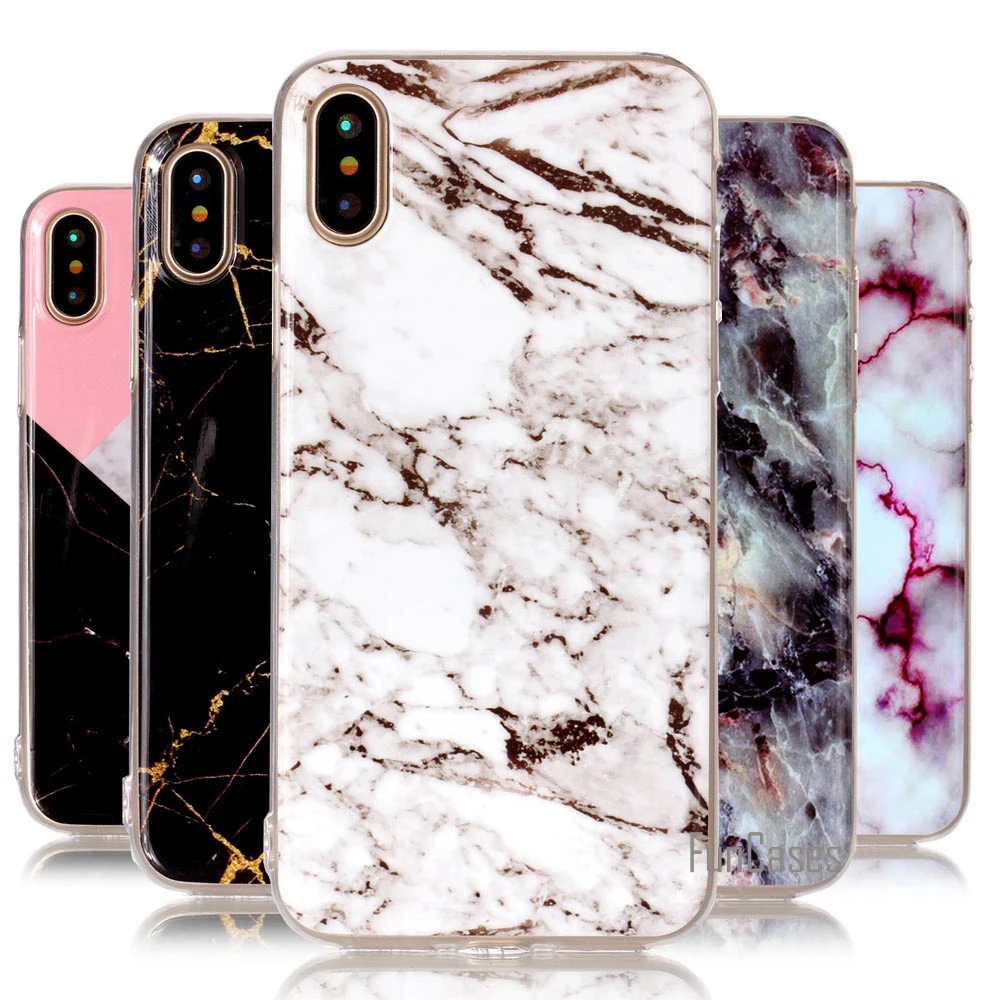 Новый чехол для Fundas Apple iphone X мраморный узор Роскошные Силиконовые мягкие чехлы
