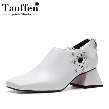 TAOFFEN Woman High Heel Shoes Genuine Leather Zipper Strange Heels Ladies Pumps Retro Simple Shoes Woman Footwear Size 34-39 
TAOFFEN Woman High Heel Shoes Genuine Leather Zipper Strange Heels Ladies Pumps Retro Simple Shoes Woman Footwear Size 34-39