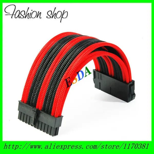 Premium Sleeved 24 Pin ATX Male to 24 Pin PSU Female PC Power Extension Cable - Black & Red
Premium Sleeved 24 Pin ATX Male to 24 Pin PSU Female PC Power Extension Cable - Black & Red