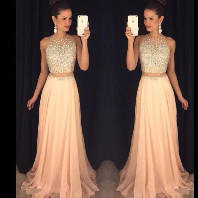 2019 Spring Beading Prom Dresses Long Sequins Sleeveless A Line Two Pieces Evening Dress Robe De Soiree Chiffon Evening Gowns
2019 Spring Beading Prom Dresses Long Sequins Sleeveless A Line Two Pieces Evening Dress Robe De Soiree Chiffon Evening Gowns