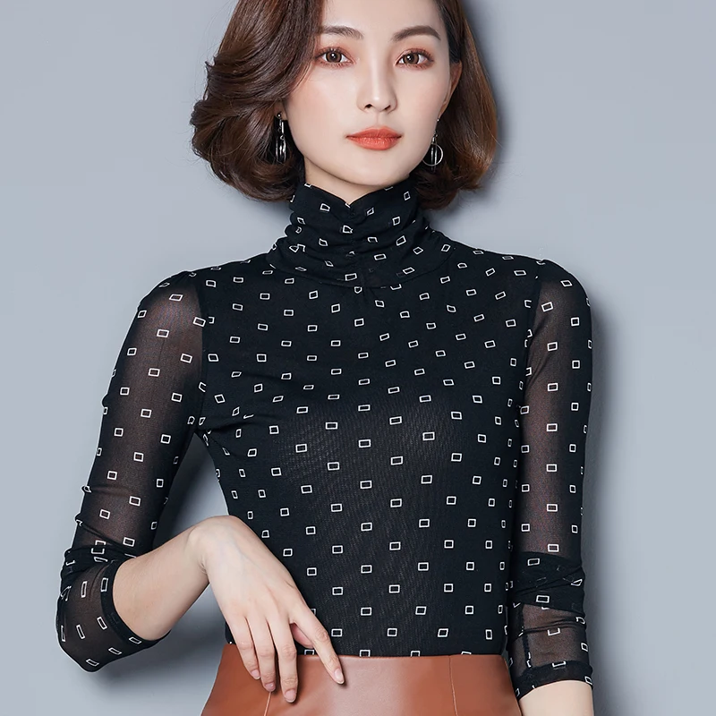Office Lady OL Work T-shirt 2018 New Spring Autumn Women Long Sleeve Geometric Print Mesh T-shirts Turtleneck Gauze Tee Tops
Office Lady OL Work T-shirt 2018 New Spring Autumn Women Long Sleeve Geometric Print Mesh T-shirts Turtleneck Gauze Tee Tops