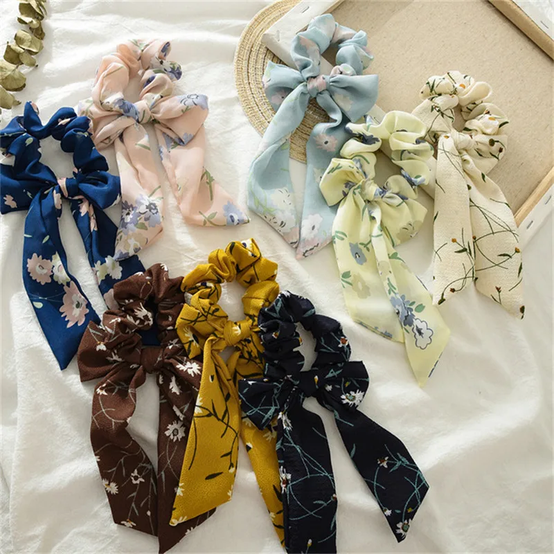 Women Floral Print Scrunchie Hair Scarf Elastic Hairband Bow Hair Rubber Ropes Girls Hair Ties Accessories Fashion
Women Floral Print Scrunchie Hair Scarf Elastic Hairband Bow Hair Rubber Ropes Girls Hair Ties Accessories Fashion