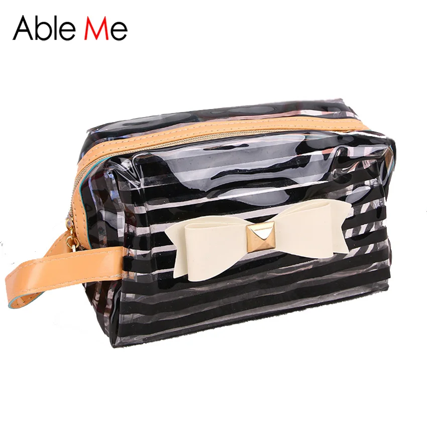 Clear Color Striped Ladies Toiletry Bag With Bowknot Trunk PVC Waterproof Toilet Wash And Makeup Bag Cosmetic Case
Clear Color Striped Ladies Toiletry Bag With Bowknot Trunk PVC Waterproof Toilet Wash And Makeup Bag Cosmetic Case