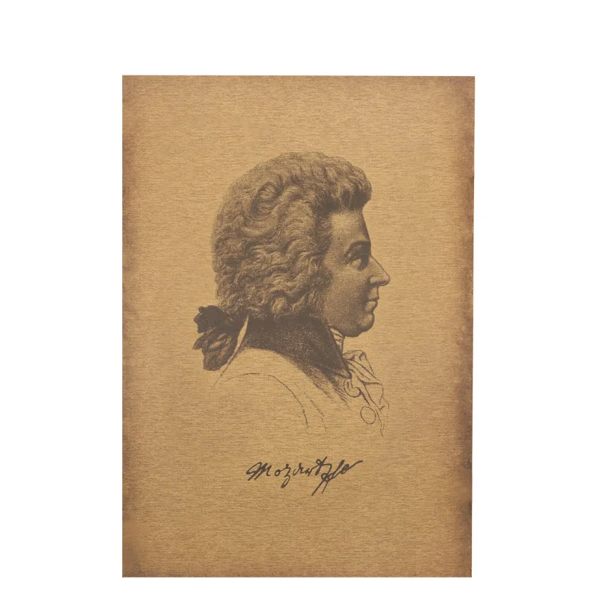 TIE LER знаменитый Музыкант Моцарт постер из крафт бумаги Ретро Бар Кафе домашняя