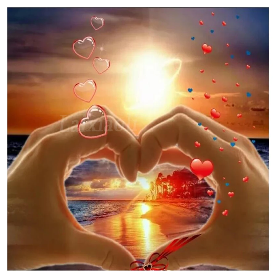 5d diy diamond embroidery hand Heart-shaped love diamond painting Cross Stitch sunset beach landscape full Rhinestone mosaic art
5d diy diamond embroidery hand Heart-shaped love diamond painting Cross Stitch sunset beach landscape full Rhinestone mosaic art