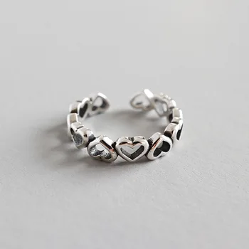 Retro 100% Authentic S925 Sterling Silver Fine Jewelry Open Love Heart Band Ring J123
Retro 100% Authentic S925 Sterling Silver Fine Jewelry Open Love Heart Band Ring J123