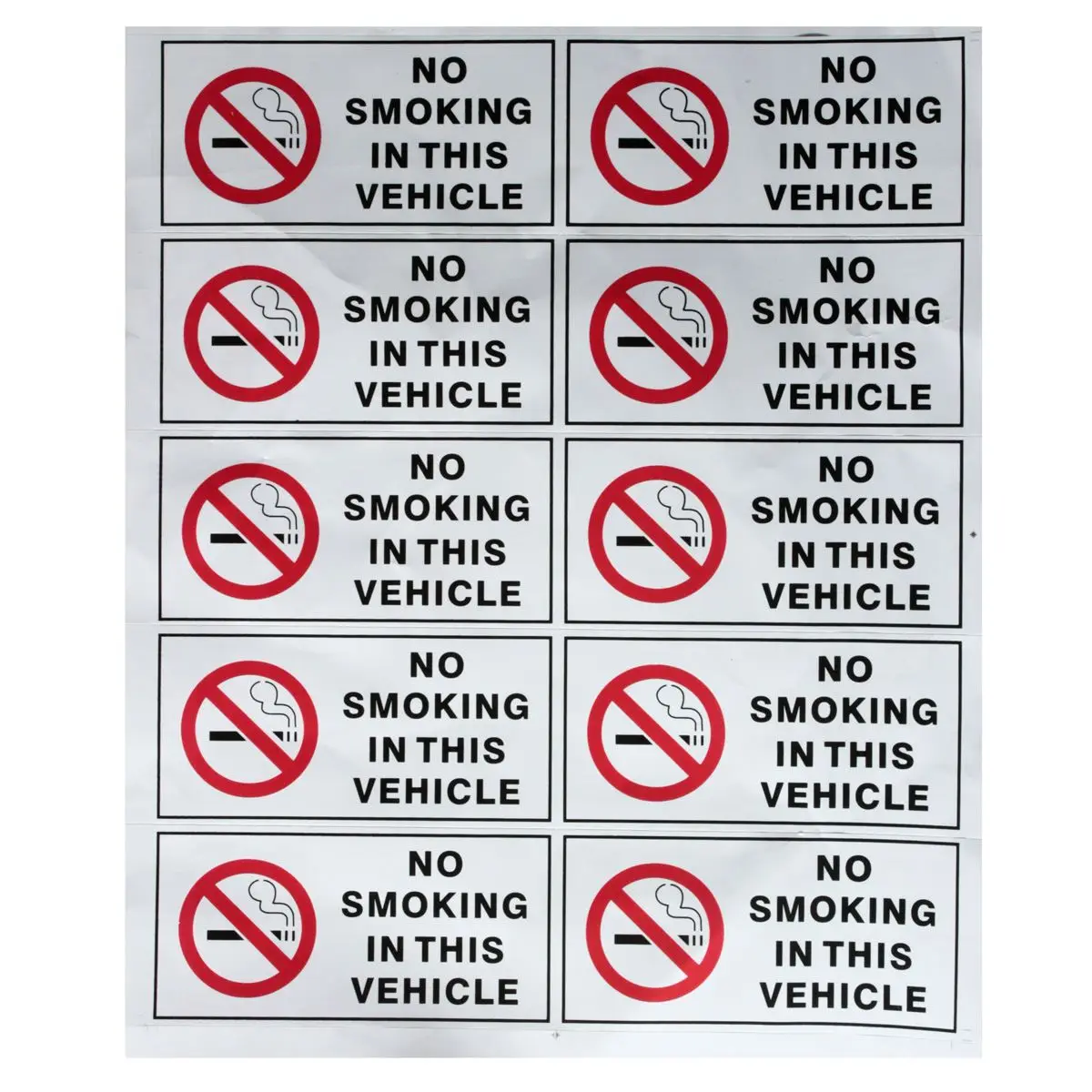 x2 Variations No Smoking in This Vehicle Stickers Car Van Taxi HGV Vinyl Signs