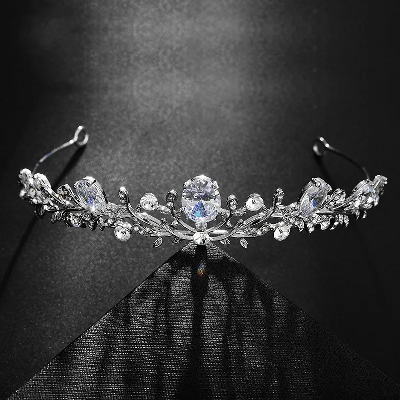 Luxury Zircon Crown Silver Crystal Leaf Bridal Tiaras Women Handmade Bride Diadem Rhinestone Pageant Party Crowns tiara de noiva
Luxury Zircon Crown Silver Crystal Leaf Bridal Tiaras Women Handmade Bride Diadem Rhinestone Pageant Party Crowns tiara de noiva