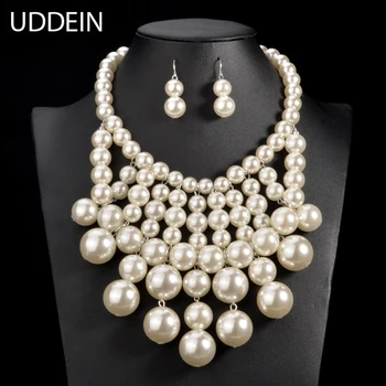 UDDEIN Big Pearl Necklace Sets Multi layer Pearl Tassel Pendant Statement Beads Jewelry Sets Nigerian Wedding India Jewelry Sets
UDDEIN Big Pearl Necklace Sets Multi layer Pearl Tassel Pendant Statement Beads Jewelry Sets Nigerian Wedding India Jewelry Sets