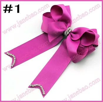 

free shipping 30pcs 5''-6'' rhinestone cheerleading hair bows sparkles cute cheerleader boutique bows