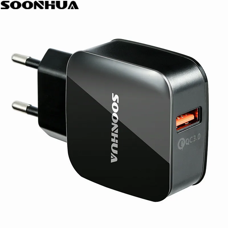 SOONHUA QC3.0 Portable USB Charger Mobile Phone Charger Adapter Quick EU/US Fast Wall Travel Charger USB Charge Cable For iPhone
SOONHUA QC3.0 Portable USB Charger Mobile Phone Charger Adapter Quick EU/US Fast Wall Travel Charger USB Charge Cable For iPhone