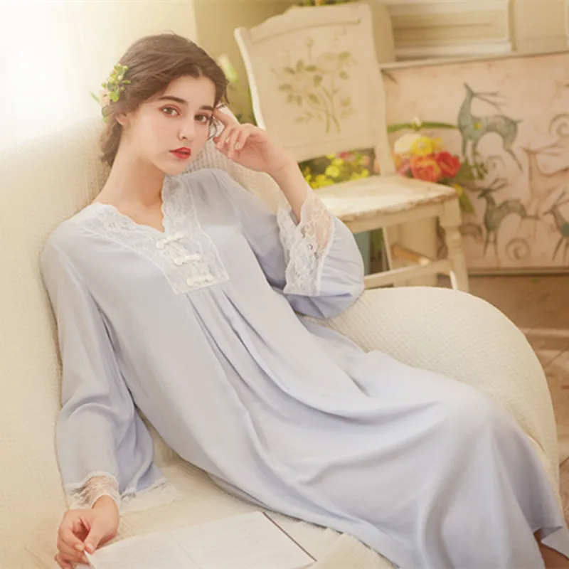Autumn&winter Princess Beautiful Nightgown Retro Chinese Women Nightwear Court Lace Night Dress Cotton Long Sleeve Sleepwear
Autumn&winter Princess Beautiful Nightgown Retro Chinese Women Nightwear Court Lace Night Dress Cotton Long Sleeve Sleepwear