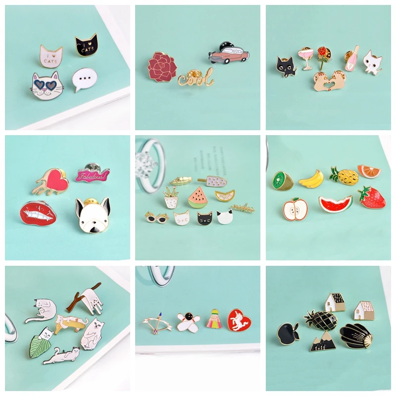 3~12 pieces/set Animal pins Fruit pins Cute brooches Kawaii badges Cat Pineapple Pins collection Gift for women girls
3~12 pieces/set Animal pins Fruit pins Cute brooches Kawaii badges Cat Pineapple Pins collection Gift for women girls