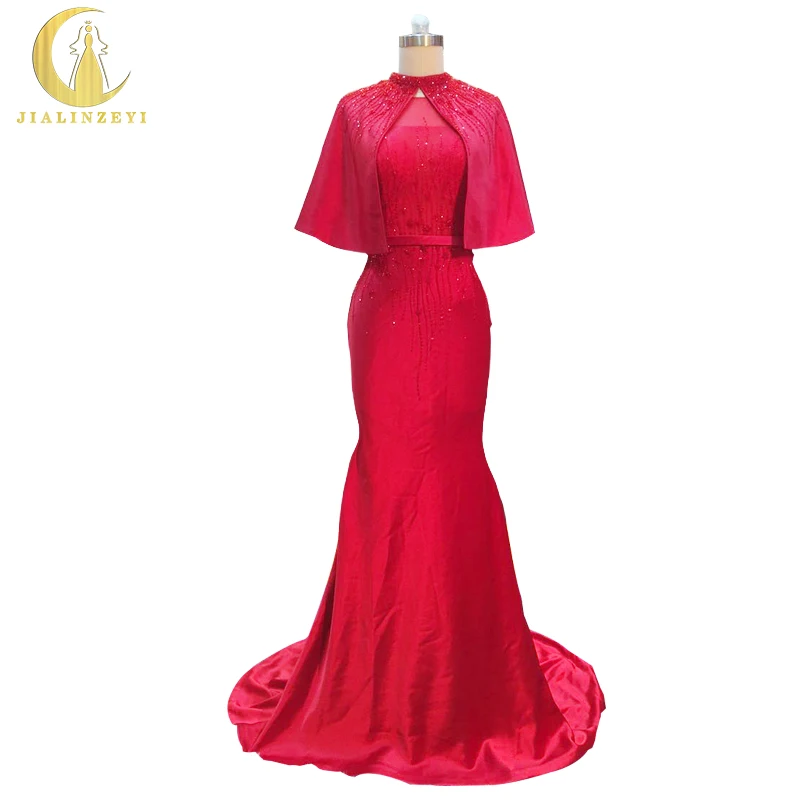 Rhine 100% Real Picture Red Two Tieces Cape Beads Red Mermaid Dress for Party Formal Dress Evening Dress
Rhine 100% Real Picture Red Two Tieces Cape Beads Red Mermaid Dress for Party Formal Dress Evening Dress