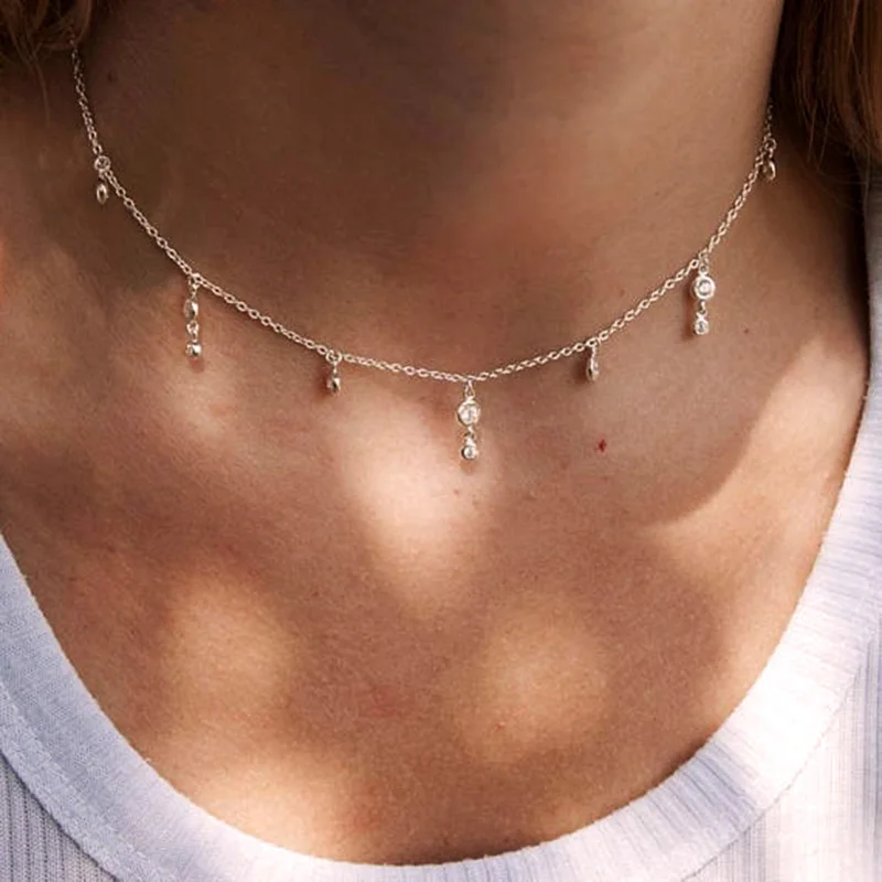 2019 Genuine 925 sterling silver with round CZ Zirconia charm tear drop choker tassel chain elegant wedding gift women necklaces
2019 Genuine 925 sterling silver with round CZ Zirconia charm tear drop choker tassel chain elegant wedding gift women necklaces