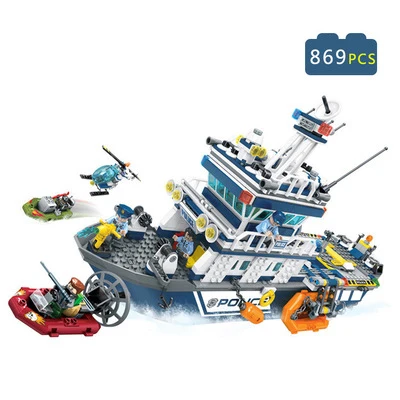 TOYS 869pcs Police Series Patrol Boat Helicopter Model Building Blocks Compatible Legoed City Enlighten Bricks Toy Gift
TOYS 869pcs Police Series Patrol Boat Helicopter Model Building Blocks Compatible Legoed City Enlighten Bricks Toy Gift
