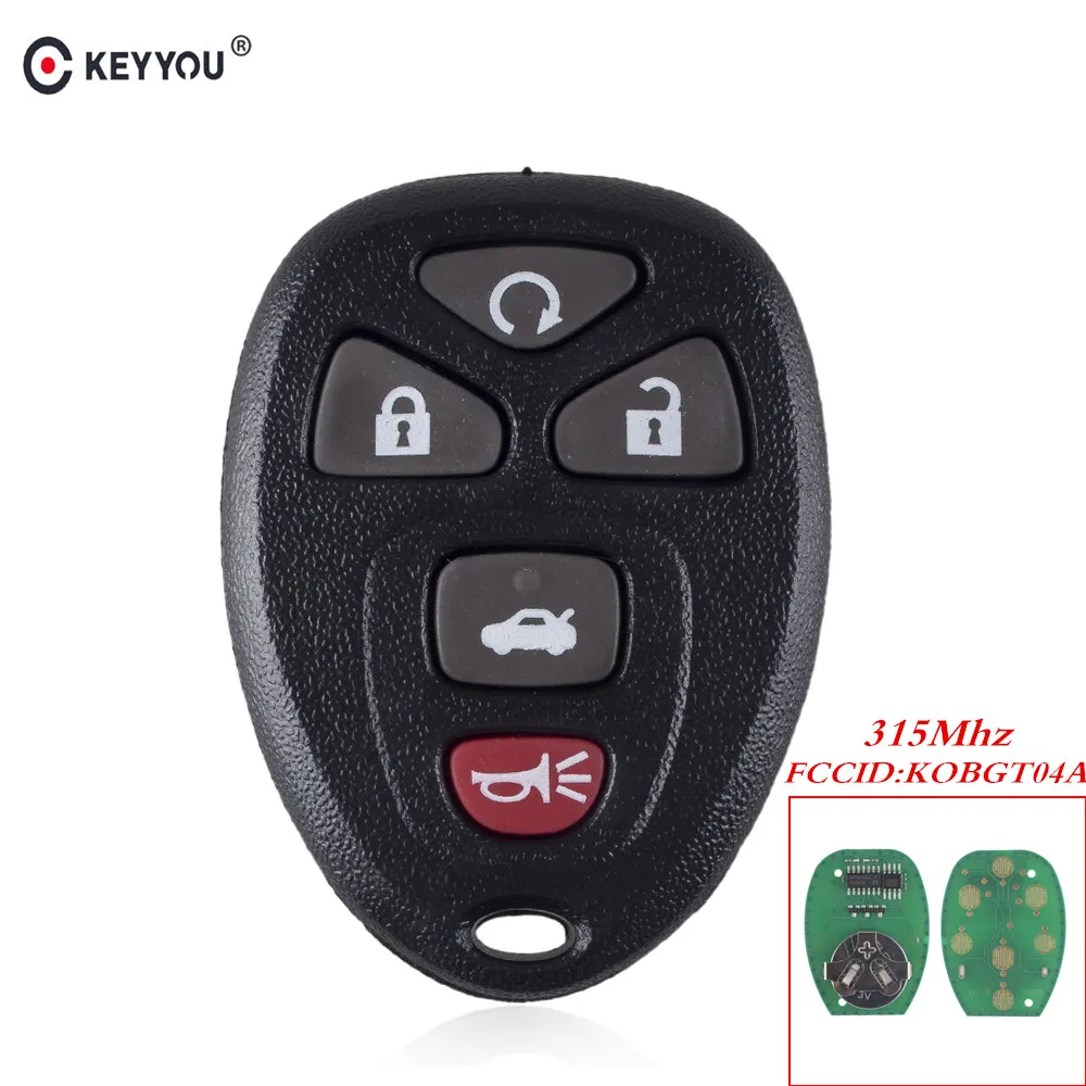 

KEYYOU For Chevrolet Buick Cobalt LaCrosse Aura For Chevrolet PONTIAC Malibu KOBGT04A 22733524 315Mhz 5 Buttons