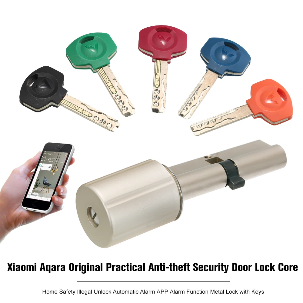 

For Xiaomi Aqara Original Practical Anti-theft Security Door Lock Core Illegal Unlock Automatic Alarm APP Alarm Metal LockCore