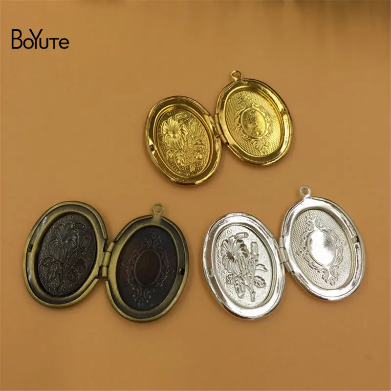 BoYuTe 10Pcs 23335MM Oval Floating Locket Can Insert Photo Locket Pendant (2)