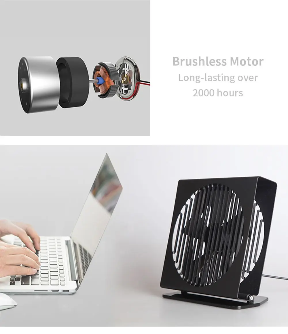 Xiaomi VH CE 7 Inch Portable Mini Metal Mute Fan Dual Mode Home Office Desk Brushless Motor Fan
