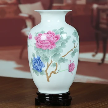 Jingdezhen Ceramic Vase Modern Home Furnishing Room Decoration Bone China Glaze peony pattern Chinese Style Ornaments vase 
Jingdezhen Ceramic Vase Modern Home Furnishing Room Decoration Bone China Glaze peony pattern Chinese Style Ornaments vase