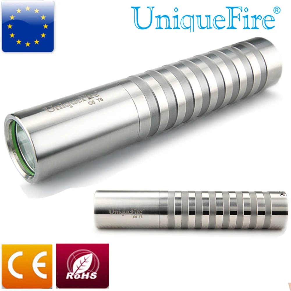 UniqueFire G6-T6 LED Lamp Troch Super MINI Stainless Steel Rechargeable CREE XML Flashlight 1600 Lumen For Camping,Hunting
UniqueFire G6-T6 LED Lamp Troch Super MINI Stainless Steel Rechargeable CREE XML Flashlight 1600 Lumen For Camping,Hunting